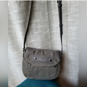 Marc Jacobs Gray Crossbody nylon and leather strap shoulder Bag